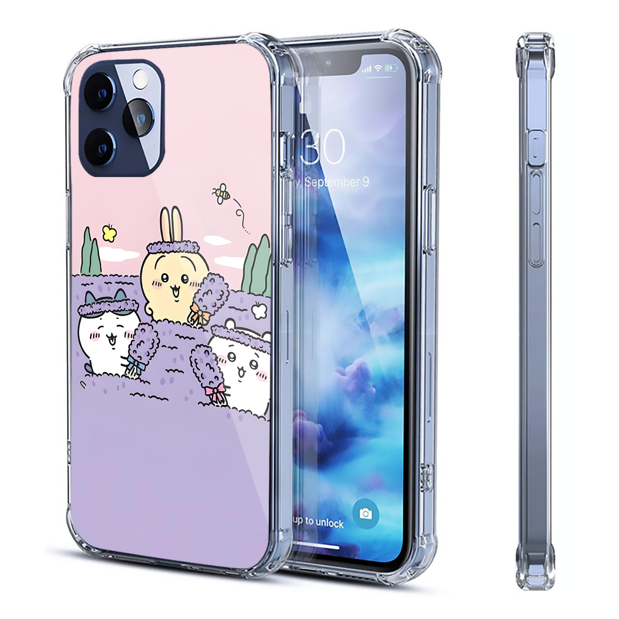 （画像用） ちいかわ Chii-kawa 【iPhone 12シリーズ対応】透明スマホケース（クリアソフトケース）